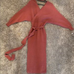 Long sleeve Sweater Dress - Balloon Sleeve